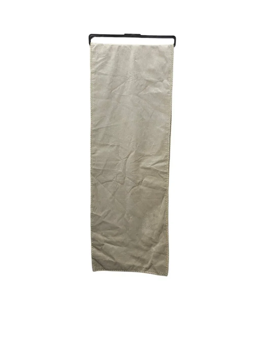 Premium HARRY Velvet Metallic Whipstitch Table Runner New Gray Gold 16x90